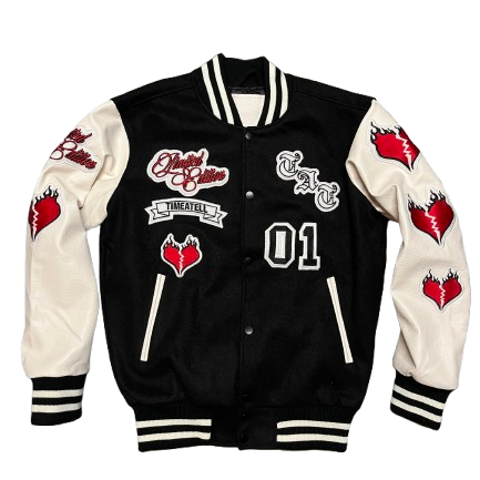 Valentine's Varsity Jacket (Black/White) LIMITED