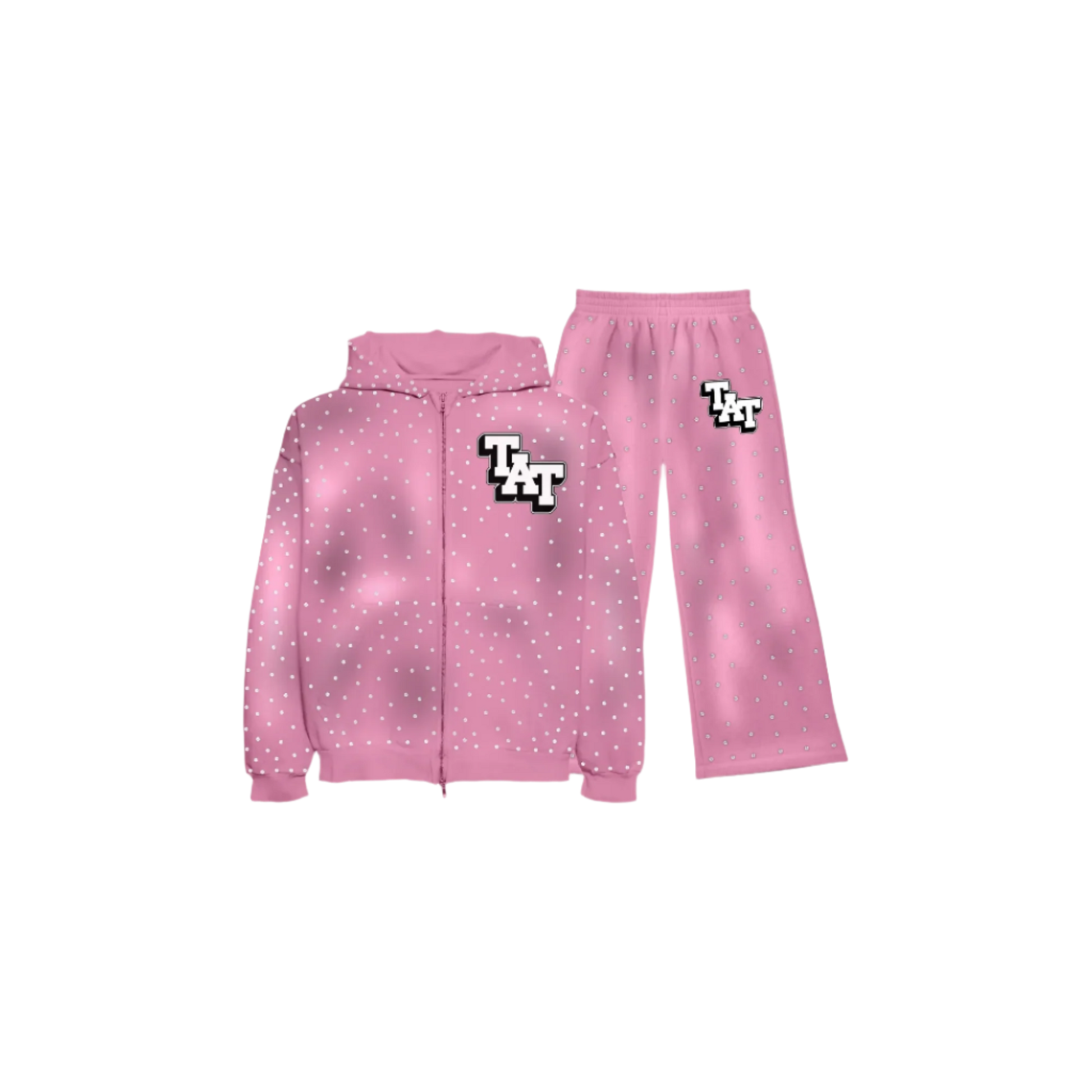 Time a Tell Diamond Sweatsuit (Pink/White) shoptimeatell