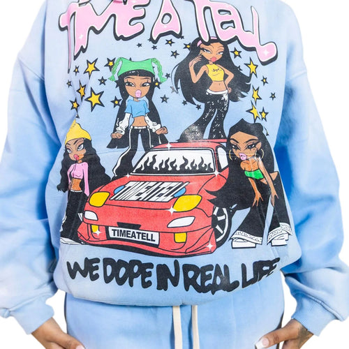 BLUE TIME A TELL WE DOPE IN REAL LIFE HOODIE ( VINTAGE PACK ) LIMITED TIME