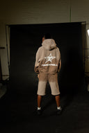 TIME A TELL HOODIE AND SHORTS SET ( WASHED BROWN)