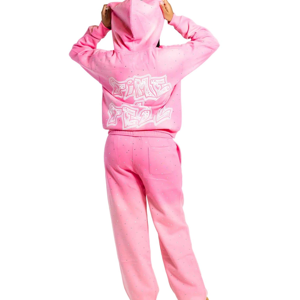 (AVAILABLE FOR PRE ORDER SHIPS OUT FEBRUARY 1ST)  Sweatsuit (Pink/White) shoptimeatell
