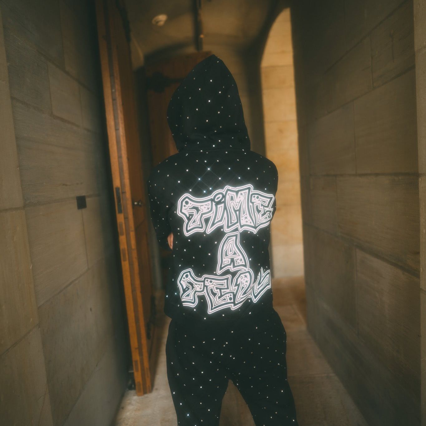 Rhinestone Sweatsuit (Black/Red) shoptimeatell