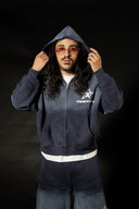 TIME A TELL WASHED BLUE HOODIES AND SHORTS SET