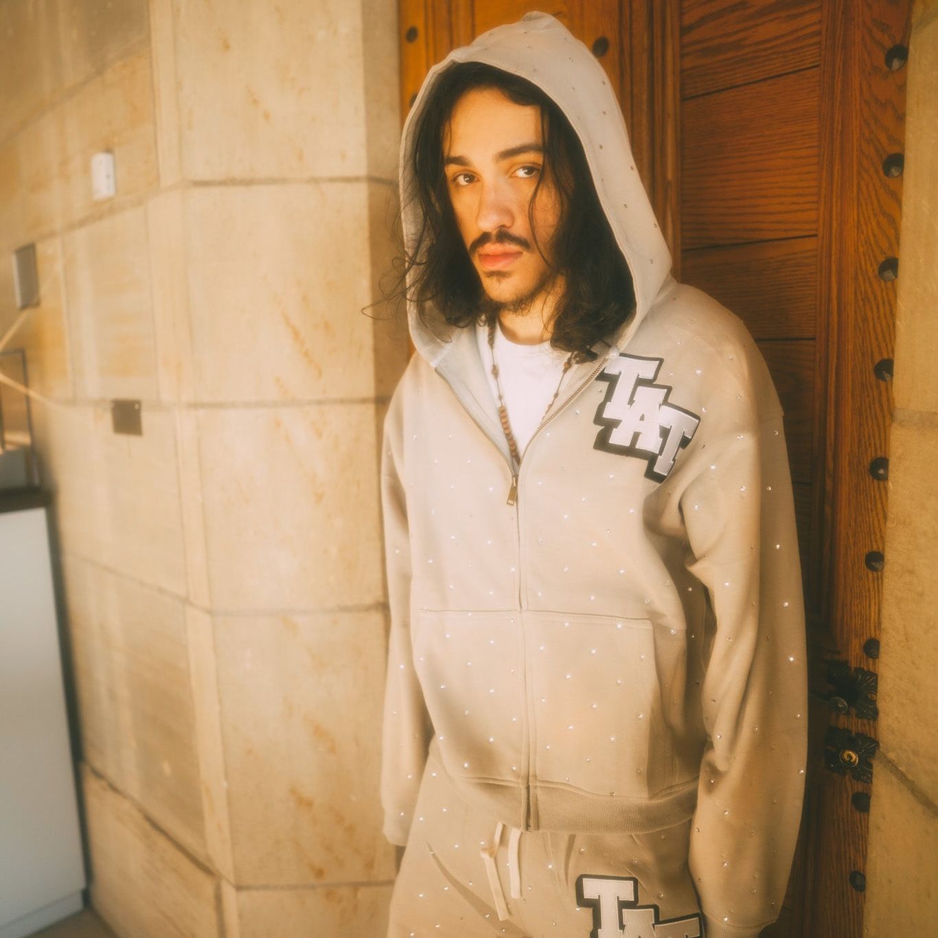 Rhinestone Sweatsuit (Grey/White) shoptimeatell