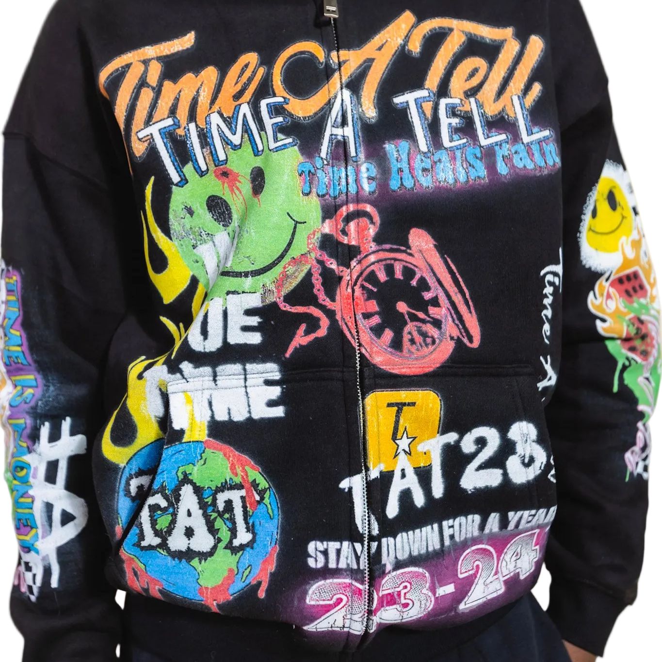 TIME A TELL GRAFFITI HOODIE ( VINTAGE PACK ) AVAILABLE LIMITED TIME