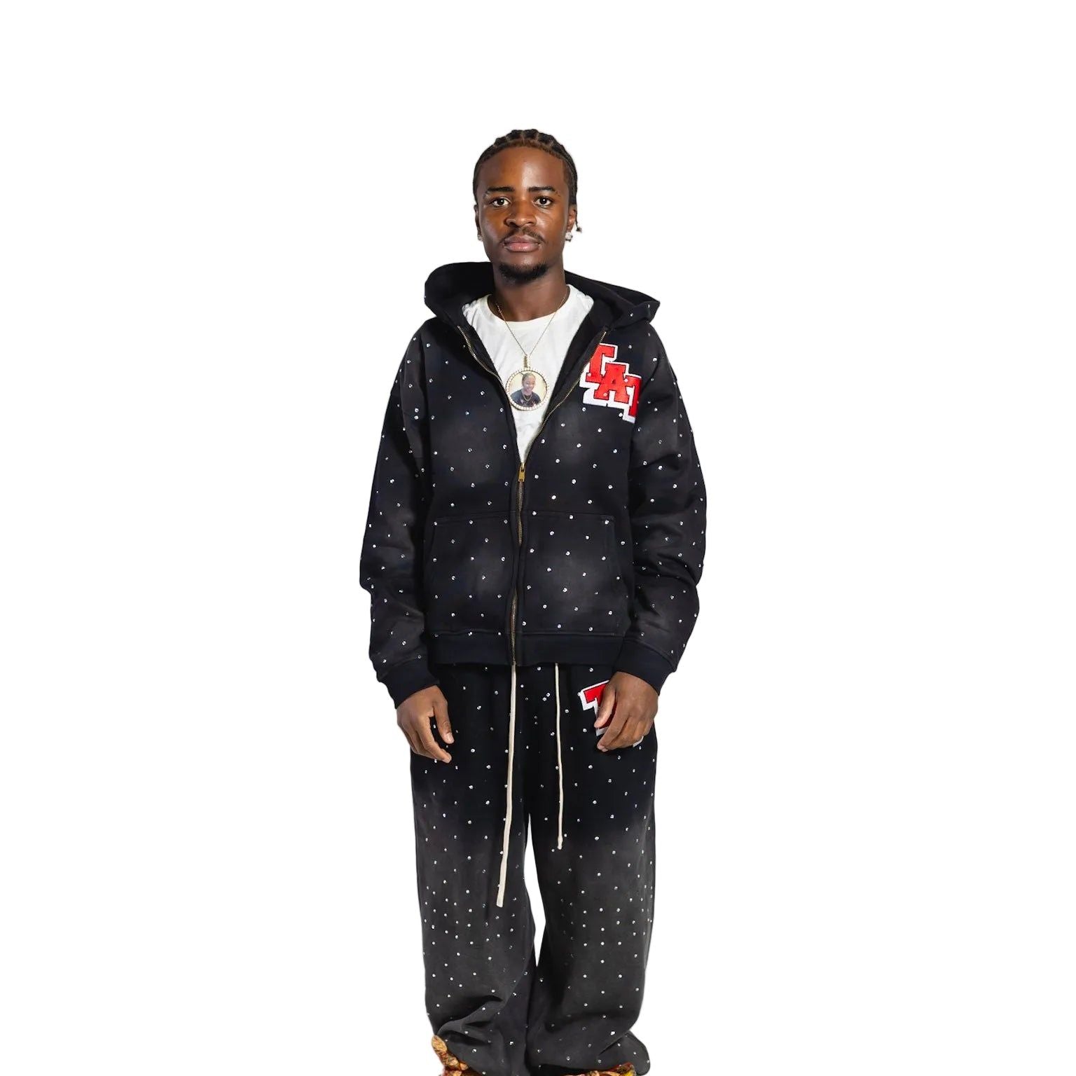 ( AVAILABLE FOR PRE ORDER SHIPS OUT FEBRUARY 1ST ) Sweatsuit (Black/Red) shoptimeatell