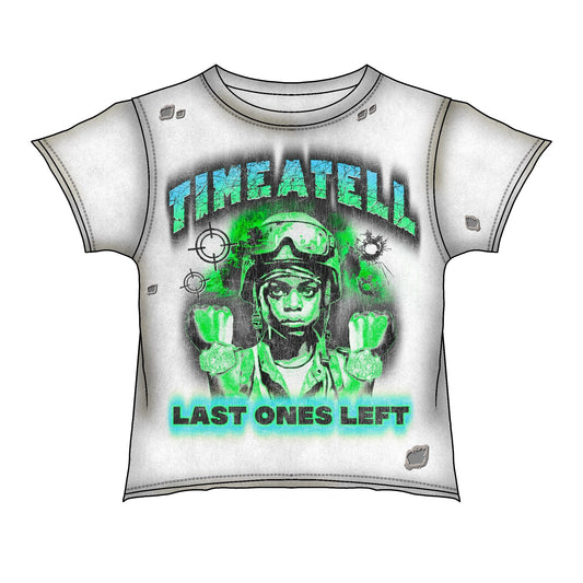 Time a Tell Last ones Left Tee (White/Green/Blue)