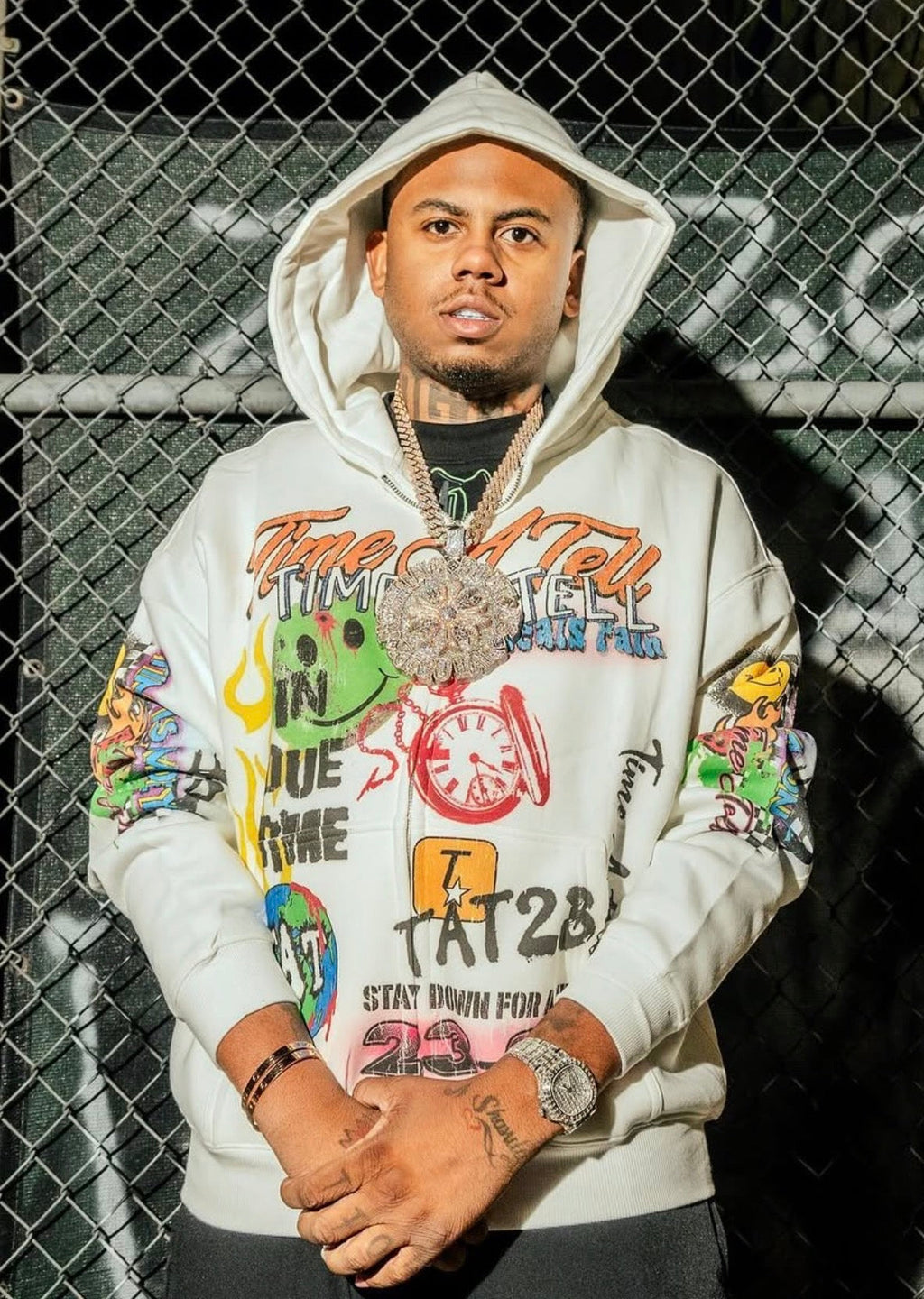 Graffiti Zip Up (White) shoptimeatell
