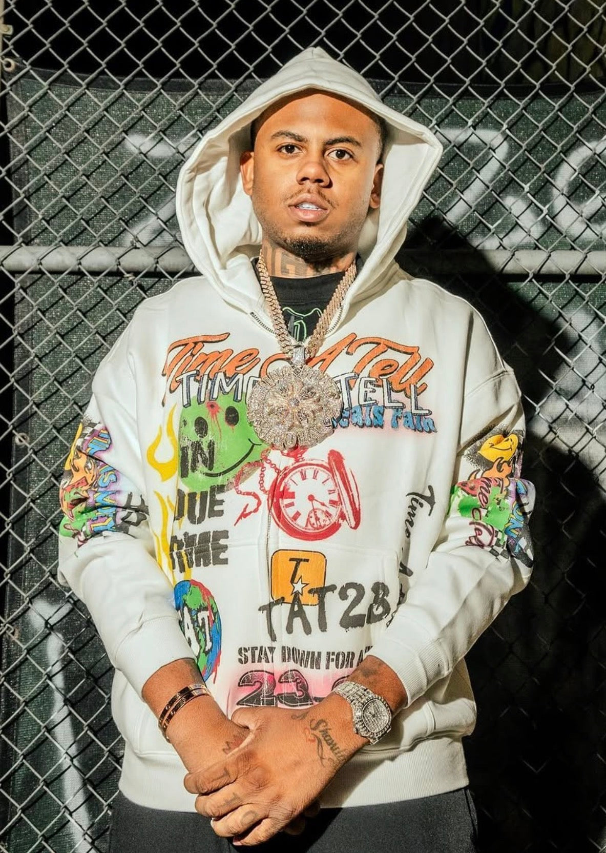 Graffiti Zip Up (White) shoptimeatell