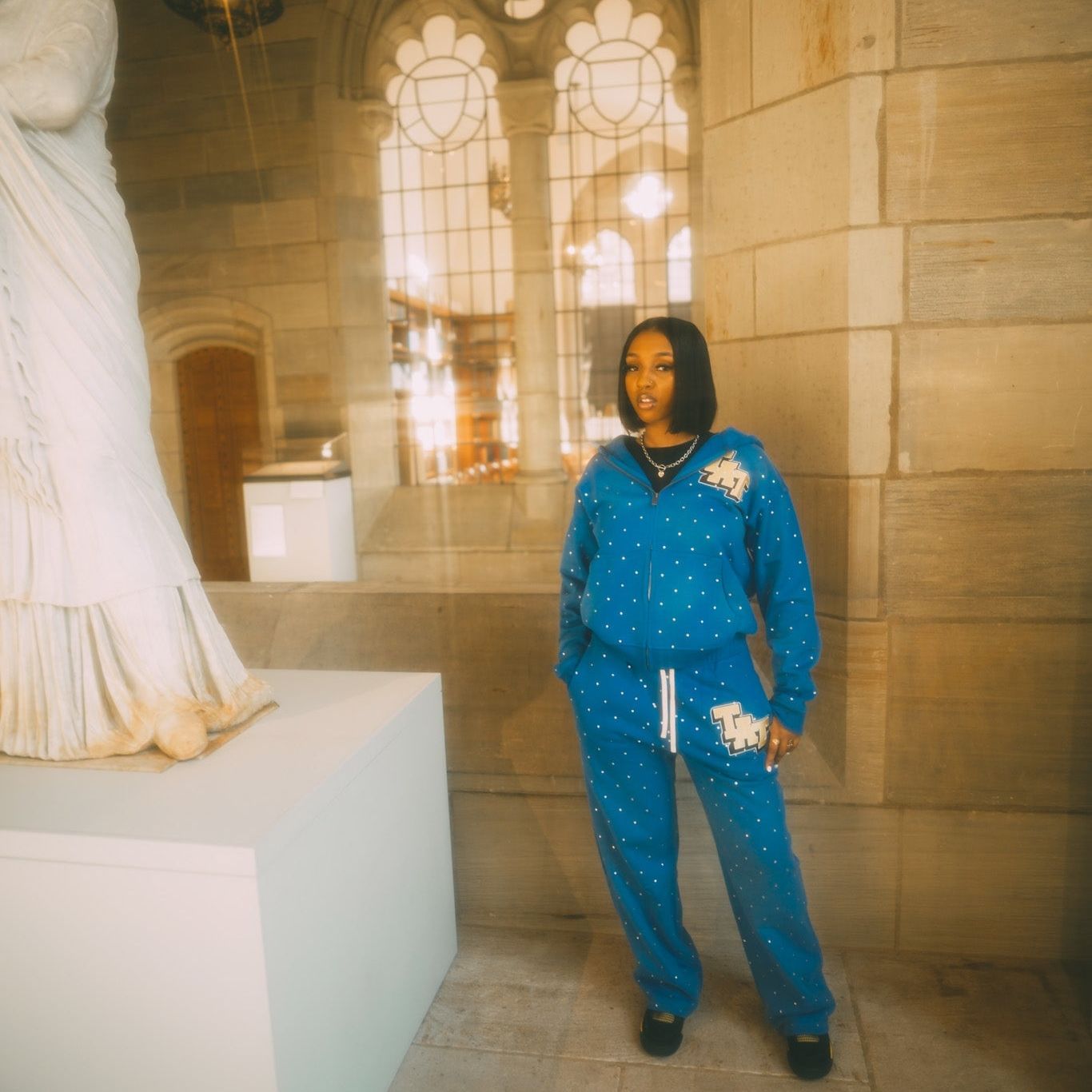 Rhinestone Sweatsuit (Blue/Yellow) shoptimeatell