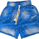 Time a Tell Diamond Studded Shorts (Blue) shoptimeatell
