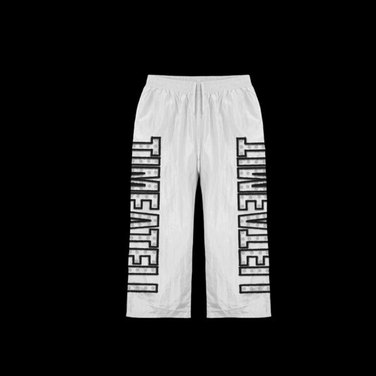 Time a Tell Logo Parachute Sweats (White)