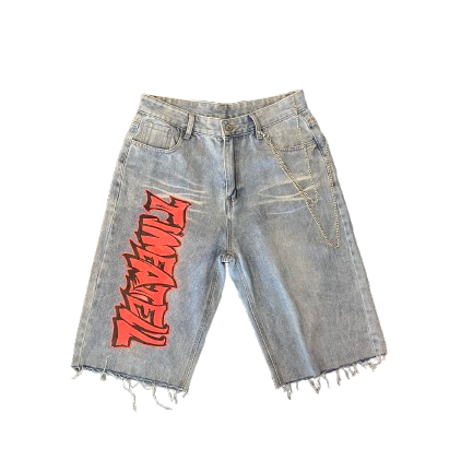 Tat denim shorts (Red Logo) shoptimeatell