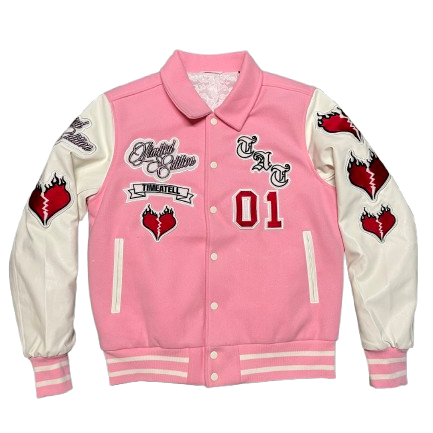 Valentine's Varsity Jacket (Pink/White) LIMITED