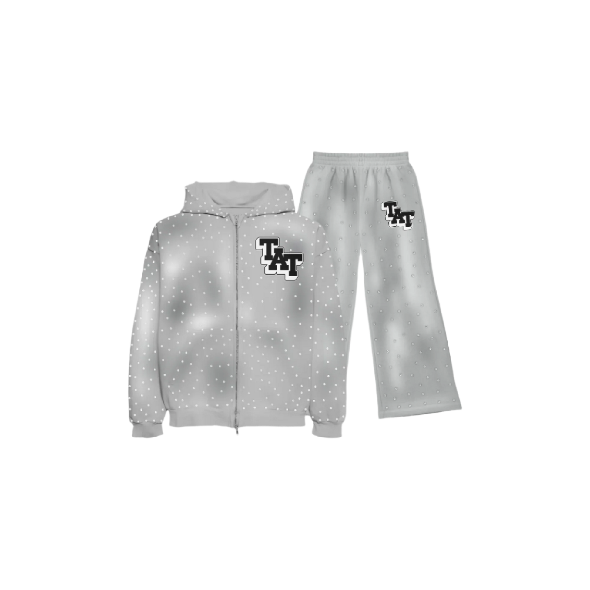 Time a Tell Diamond Sweatsuit (Grey/White) shoptimeatell