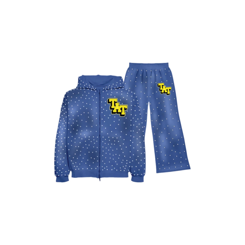 Time a Tell Diamond Sweatsuit (Blue/Yellow) shoptimeatell