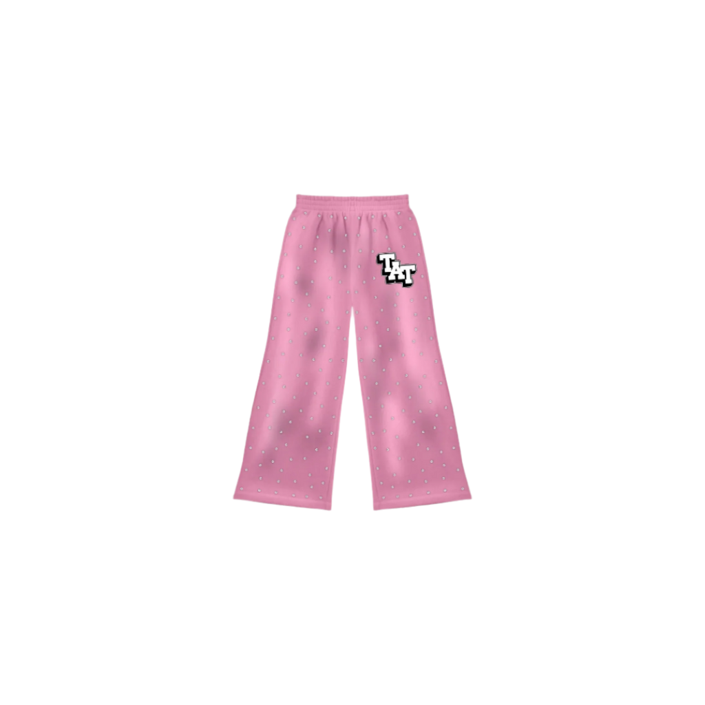 Diamond Studded Sweatpants (Pink) shoptimeatell